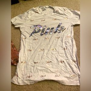 Gold and white PINK shirt